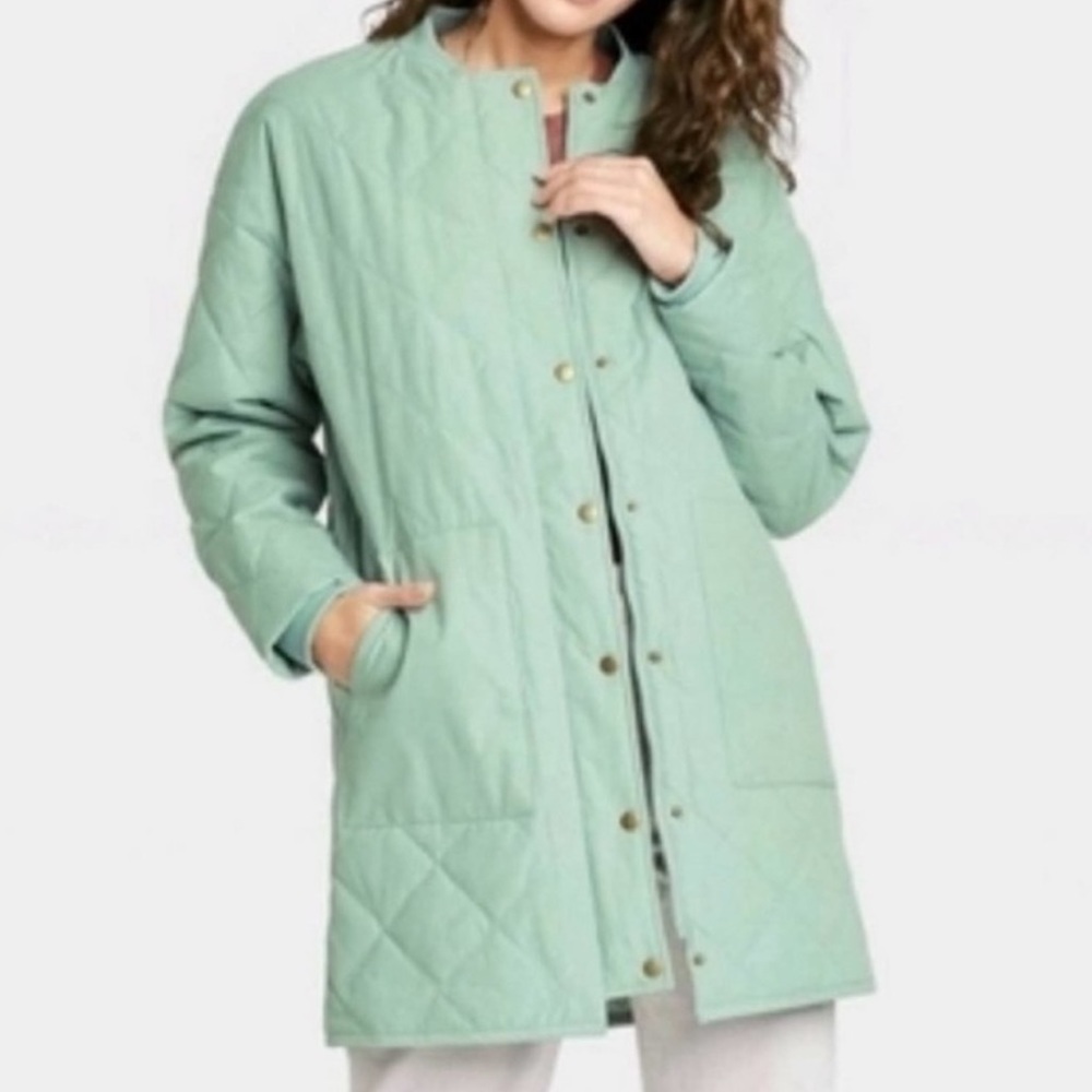 Universal Thread Quilted Jacket Green Plus Size Spring NEW - Picture 6 of 11